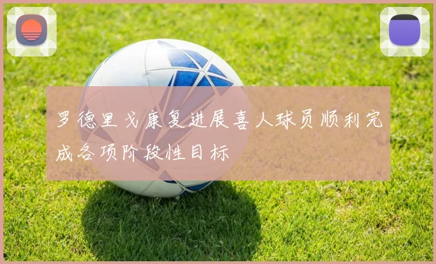 罗德里戈康复进展喜人球员顺利完成各项阶段性目标